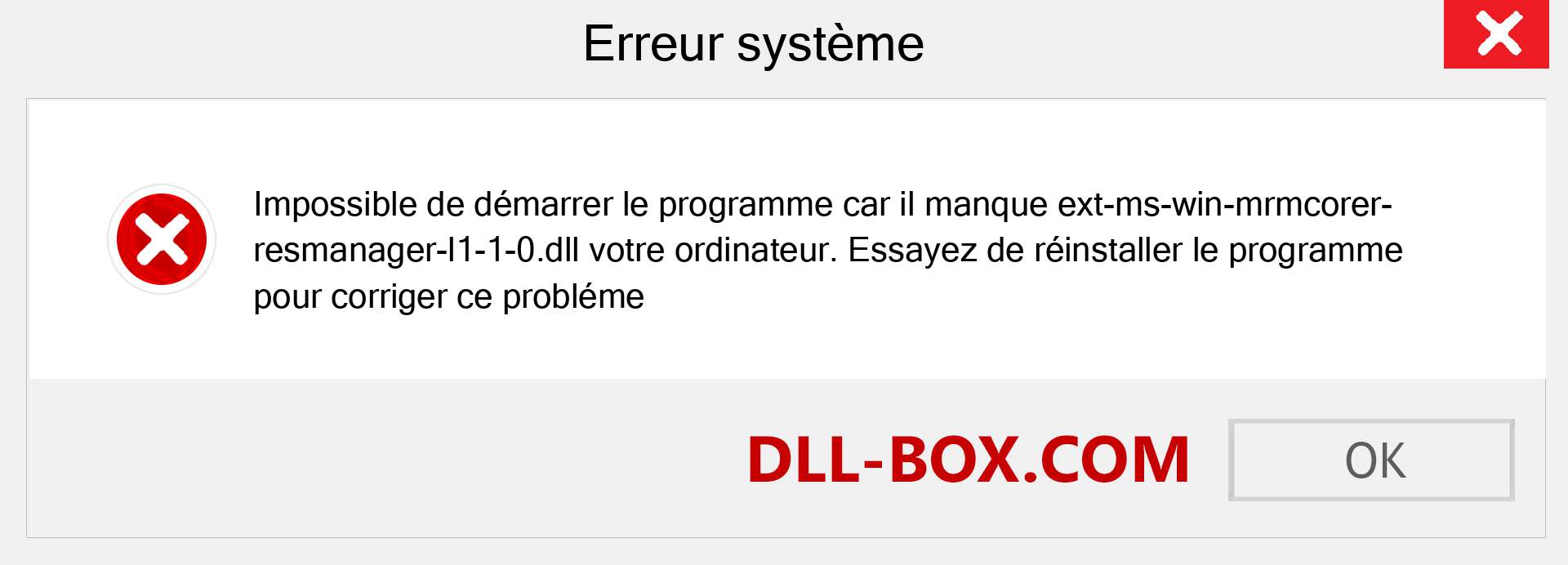 Le fichier ext-ms-win-mrmcorer-resmanager-l1-1-0.dll est manquant ?. Télécharger pour Windows 7, 8, 10 - Correction de l'erreur manquante ext-ms-win-mrmcorer-resmanager-l1-1-0 dll sur Windows, photos, images